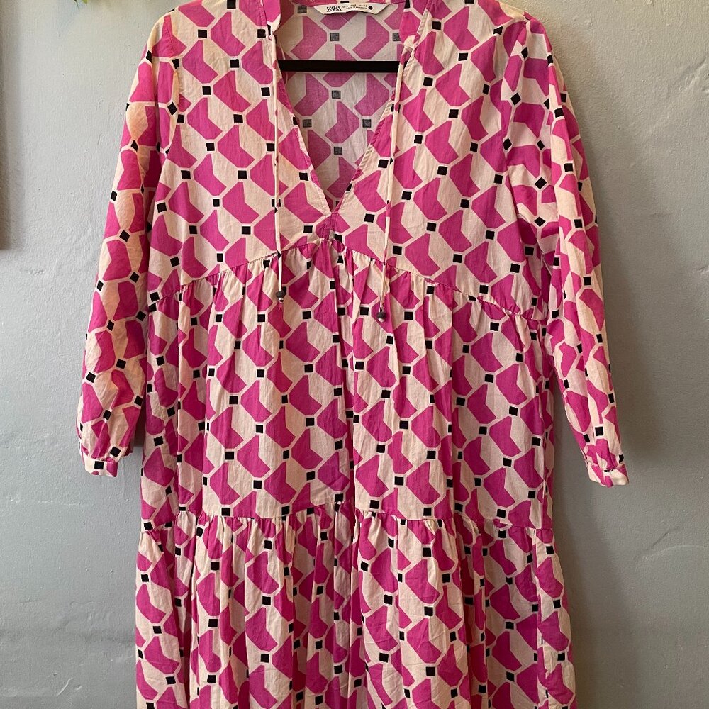 Pink Spotted Beach Cover Up Dress